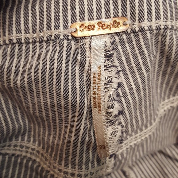 Free People Railroad Stripe Skinny Jeans Size 28 - Picture 11 of 13